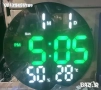 LED стенен часовник DS-3813L с време, седмица, температура, влажност+дистанционно, снимка 1