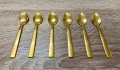 Винтидж чаени лъжички, комплект 6 бр., stainless steel, златисто покритие, снимка 1