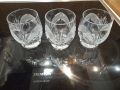три кристални чаши с декорация, снимка 1 - Чаши - 45278784