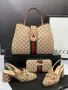 дамски обувки на ток, чанта и портмоне gucci , снимка 6