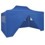 vidaXL Сгъваема шатра с 4 странични стени, 3х4,5 м, синя, снимка 1 - Градински мебели, декорация  - 45373013