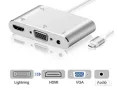 Lightning към HDMI VGA AV адаптер, 3 в 1 алуминиев, HDMI VGA AV адаптер за iPhone към телевизор, снимка 1