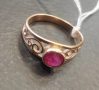 Руски златен пръстен с рубин, снимка 3