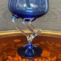 Кобалтово синя чаша - венецианско стъкло, снимка 1 - Други ценни предмети - 45395420