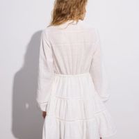 Нова елегантна официална кукленска разкошна бяла рокля волани къдри , снимка 2 - Рокли - 45558741