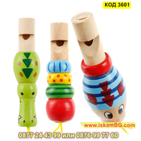 Детска дървена свирка в 3 различни модела - КОД 3601, снимка 1 - Музикални играчки - 45055093