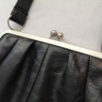 Orient Express винтидж дамска кожена чанта за рамо в черен цвят, снимка 7 - Чанти - 45270551