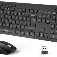 Комплект безжична клавиатура и мишка, 2,4 GHz USB клавиатура, мишка, пълен размер QWERTY клавиатура, снимка 1 - Клавиатури и мишки - 45372462