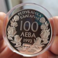 100 лева 1993 Бобслей , снимка 2 - Нумизматика и бонистика - 45492077
