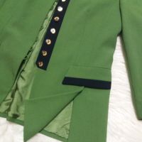 СТИЛНО и ЕЛЕГАНТНО зелено сако с тъмносини акценти с 43% ВЪЛНА, снимка 4 - Сака - 45078488