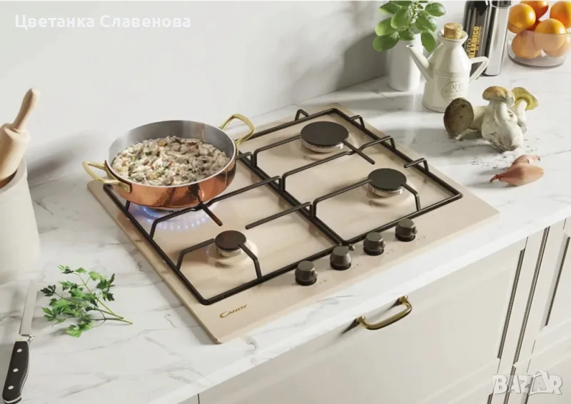Газов котлон Candy Classic с 4 горелки, неръждаема стомана, горелка с двойна корона и емайлирана реш, снимка 1
