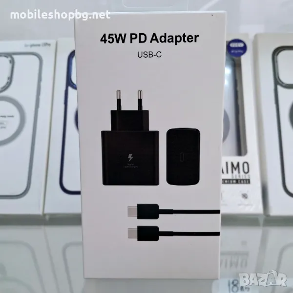 45W зарядно устройство адаптер USB C +кабел, снимка 1