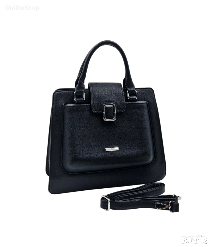 Дамска стилна чанта с метален акцент, снимка 1
