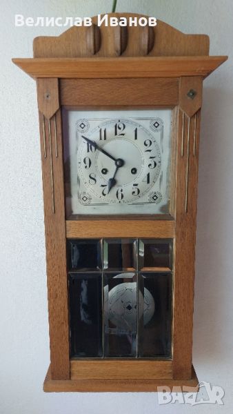 Старинен немски механичен часовник за стена., снимка 1