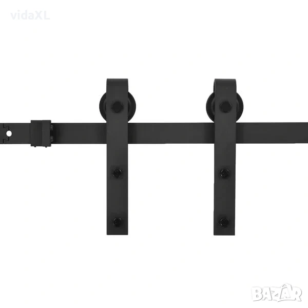vidaXL Комплект механизъм за плъзгаща врата SKIEN 183 см стомана черен(SKU:145264）, снимка 1