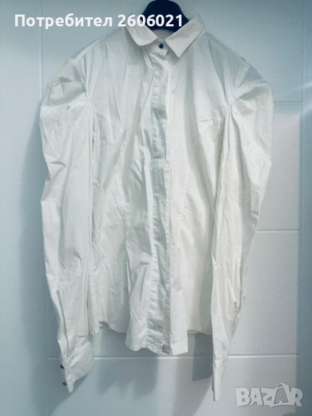 Риза, бяла с буфан ръкав!, снимка 1