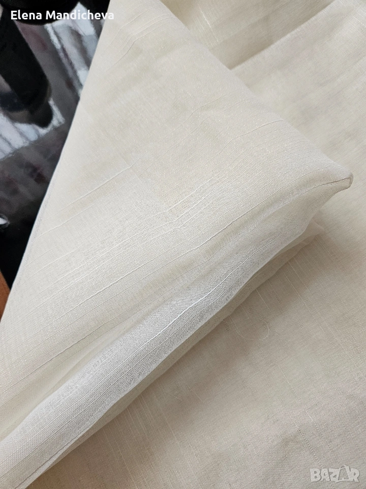 Плат за тънко перде цвят шампанско височина 120 широко 350, снимка 1