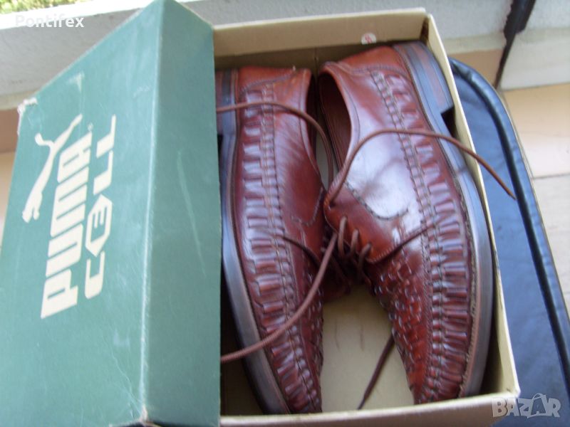Продавам мъжки италиански плетени обувки от естествена кожа, снимка 1