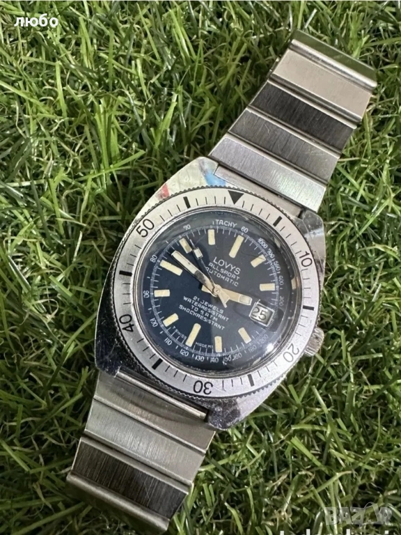 Часовник LOVYS ALLSPORT AUTOMATIC DRIVER-Дата -Секундарник SWISS MADE Работи Точно Сменя Датата , снимка 1