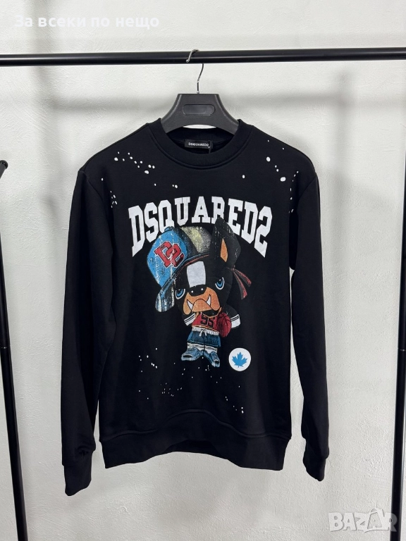 DSQUARED2 Мъжка Черна Блуза Със Шито Лого С Дълъг Ръкав Код V.B.72, снимка 1