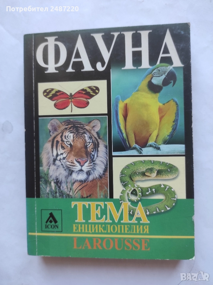 Енциклопедия Larousse Тема: Фауна ICON 2005 г меки корици , снимка 1