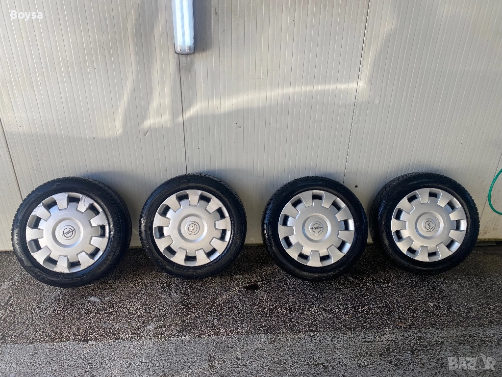 Джанти с гуми+тасове за Опел, снимка 1