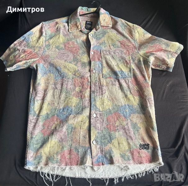 Zara Floral Short Sleeve Polo, снимка 1