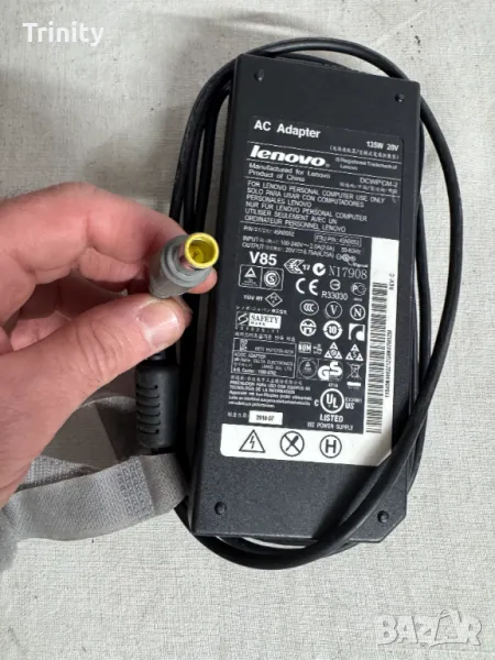 Оригинално Зарядно за лаптоп  Lenovo - 20V / 6.75A / 135W / кръглата букса, снимка 1
