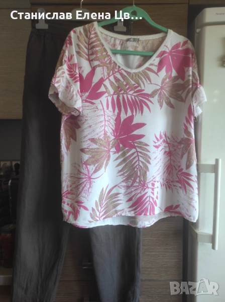 Тъмнокафяв ленен панталон , снимка 1