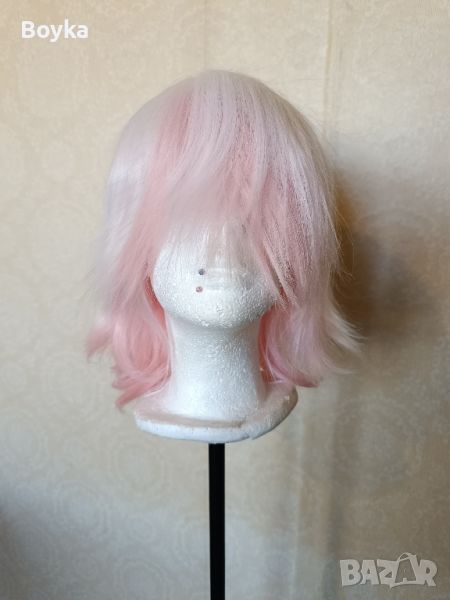 Бяла розова косплей перука , снимка 1