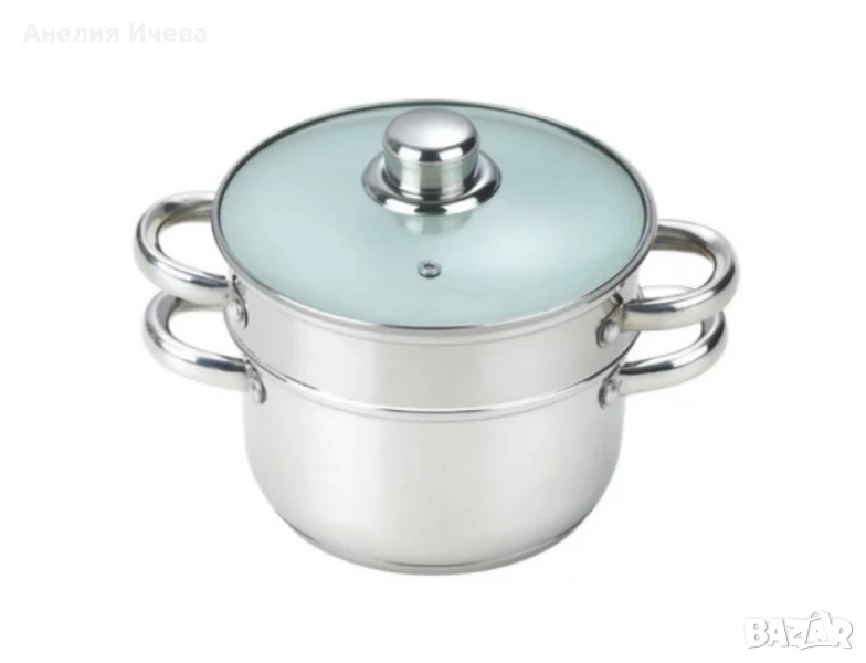 Комплект тенджери за готвене на пара Bohmann, 18Х8.5см.\2.5л., индукция, снимка 1