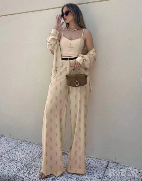 дамски комплект риза, панталон, потник и колан
ysl saint laurent , снимка 1