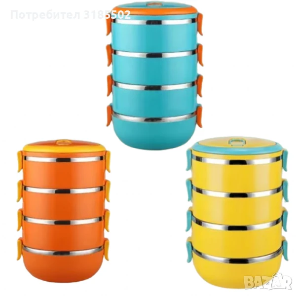 Ефективна и практична тройна кутия за съхранение на храна, снимка 1