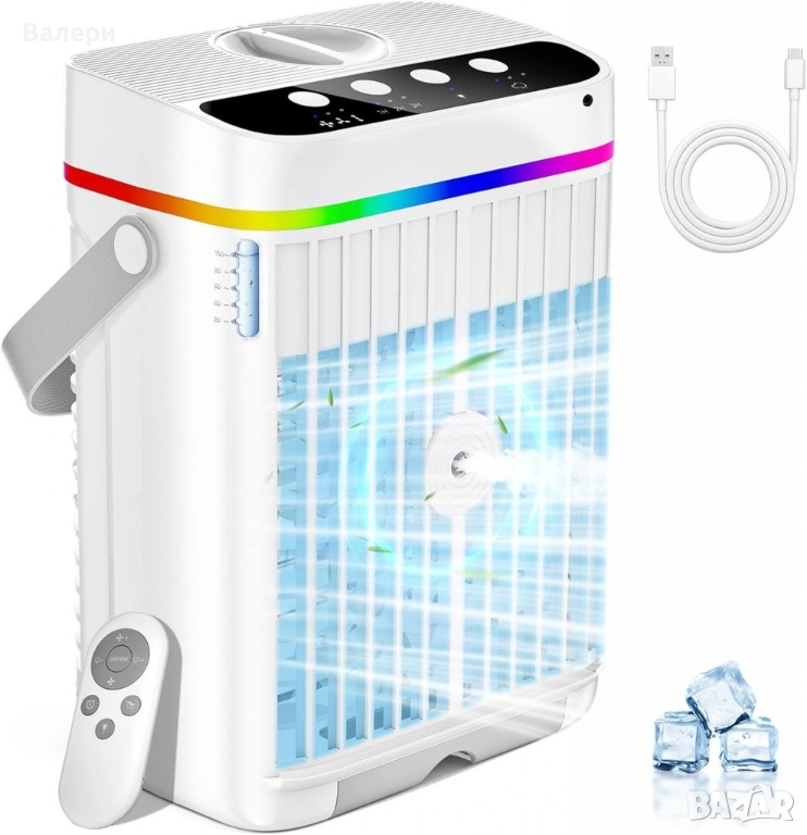 2 бр. Интелигентен мини климатик 4 в 1 – мобилно охлаждане без компромис ОСТАВАТ 2 БРАОЙКИ!!!, снимка 1