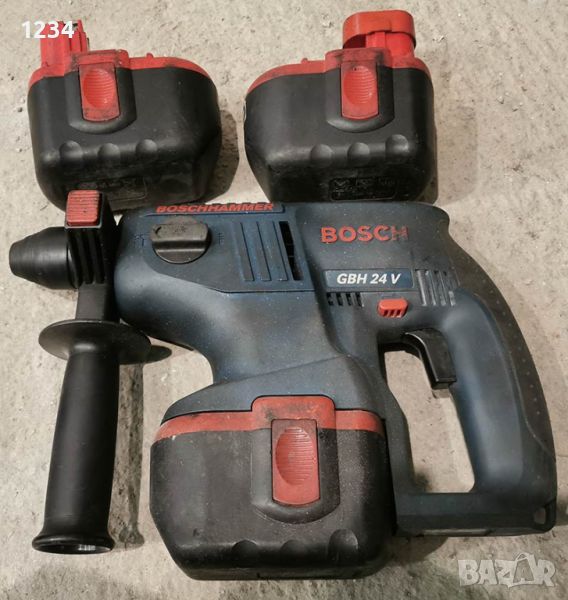 Акумулаторен SDS перфоратор BOSCH GBH 24 със зарядно и 3 батерии, снимка 1