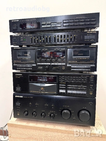 🔊Ретро аудио система сет PIONEER - усилвател, CD, двукасетъчен дек, еквалайзер, тунер и колони🔊, снимка 4 - Аудиосистеми - 53914548