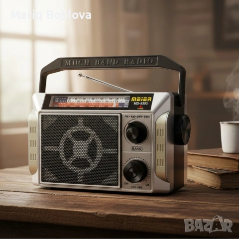 Радио Meier MD-9393 с акумулаторна батерия и FM/AM/SW обхват — мощен звук и яснота, снимка 4 - Радиокасетофони, транзистори - 53627190