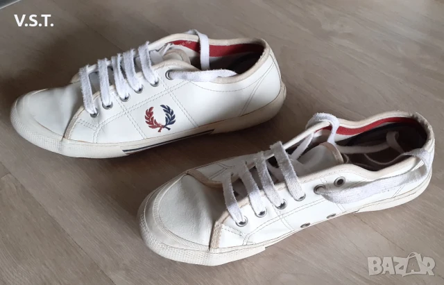 Оригинални Fred Perry Мъжки Маратонки Естествена Кожа, снимка 2 - Маратонки - 51025217