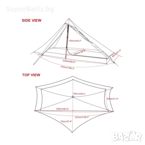Ултра Лека 4 сезонна Палатка за трекинг или преходи, снимка 8 - Палатки - 50960262