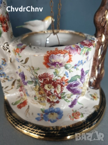 H.Bequet статуетка 21см/стара белгийска порцеланова фигура/кладенец с птици, снимка 6 - Статуетки - 48146090