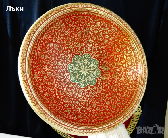 Бронзова фруктиера,клетъчен емайл,риби,лози с грозде. , снимка 3 - Антикварни и старинни предмети - 52968245