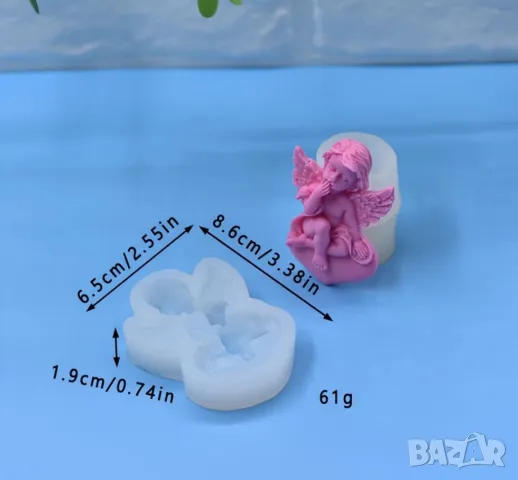 Молд ангелче със сърце, снимка 2 - Форми - 48789835