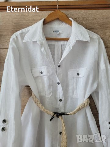 Нова бяла риза лен , снимка 5 - Ризи - 46408764
