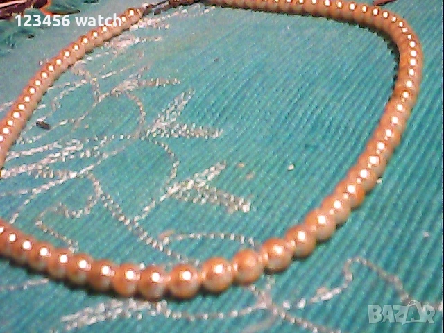 старо колие от естествени перли със среберна за коп4алка