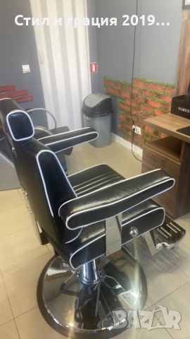 Бръснарски стол Cut - черен, снимка 6 - Бръснарски столове - 44598286