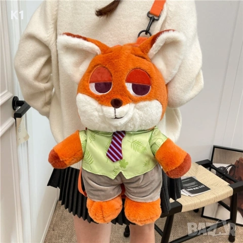Голяма Детска Плюшена раница Ник Уайлд Зоотрополис/Зоотопия, Zootopia Nik Wilde, снимка 2 - Плюшени играчки - 53883814