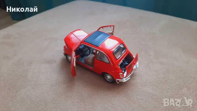 1968 FIAT 500L 1:24 Cararama/Hongwell Diecast Колекционерски модел количка, снимка 11 - Колекции - 49238179