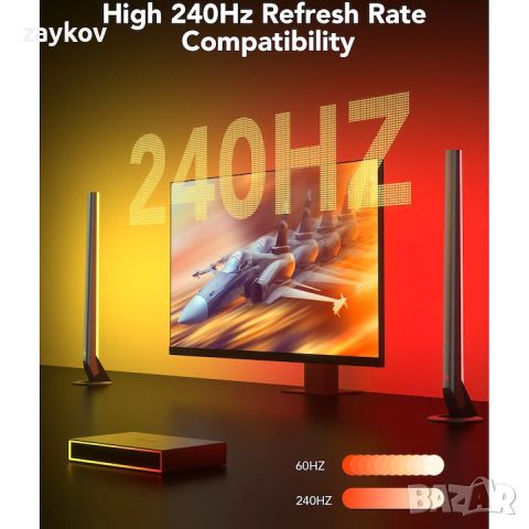 Комплект 2 RGBIC LED лампи + Govee H6601 AI Gaming Sync Box, AI светлинни ефекти, 3 HDMI , снимка 6 - Друга електроника - 46233019