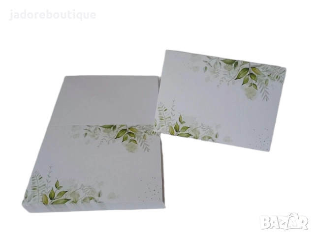 25 броя Тейбъл картички за надписване с принт на листа