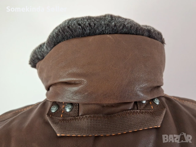 Parajumpers Goat Leather Down Jacket Size L Кожено Пухено Яке Мъжко, снимка 11 - Якета - 53708914